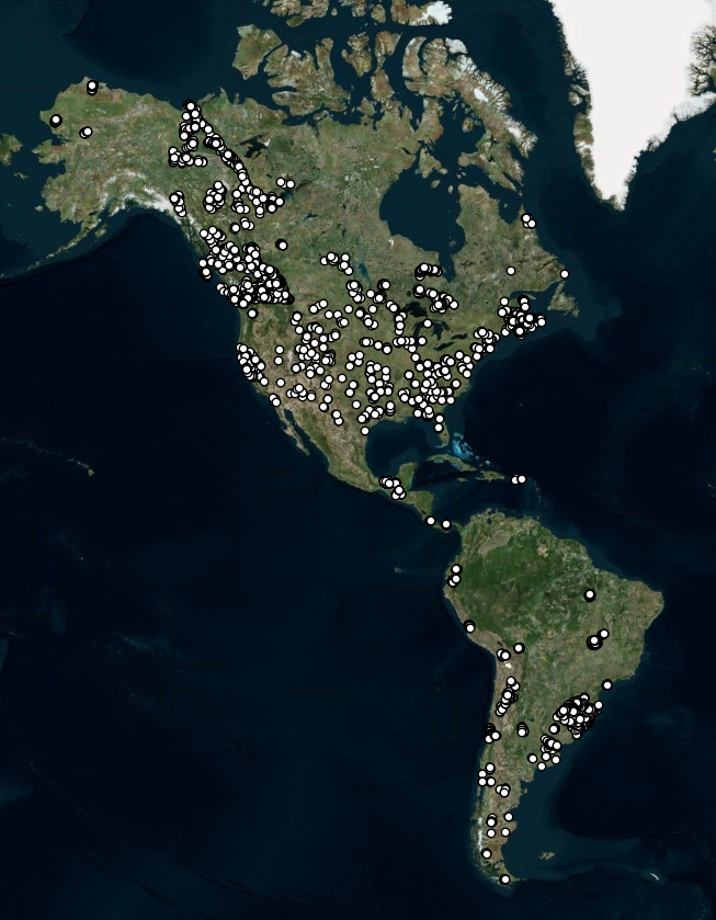 Sampling sites map